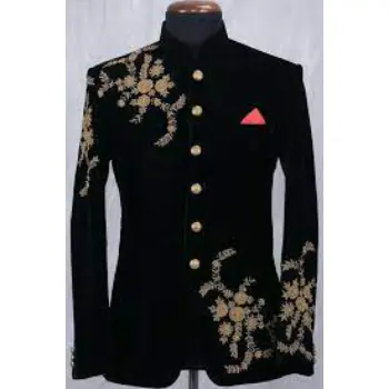Grey Base Party Mens Designer Coat